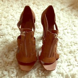 Leather Stacked Heels